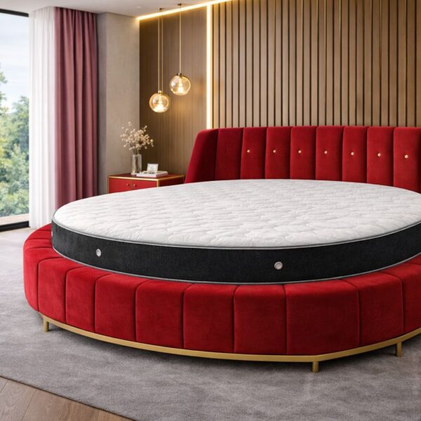 Saltea Rotundă - Confort de Lux cu Spumă Memory și Arcuri Pocket